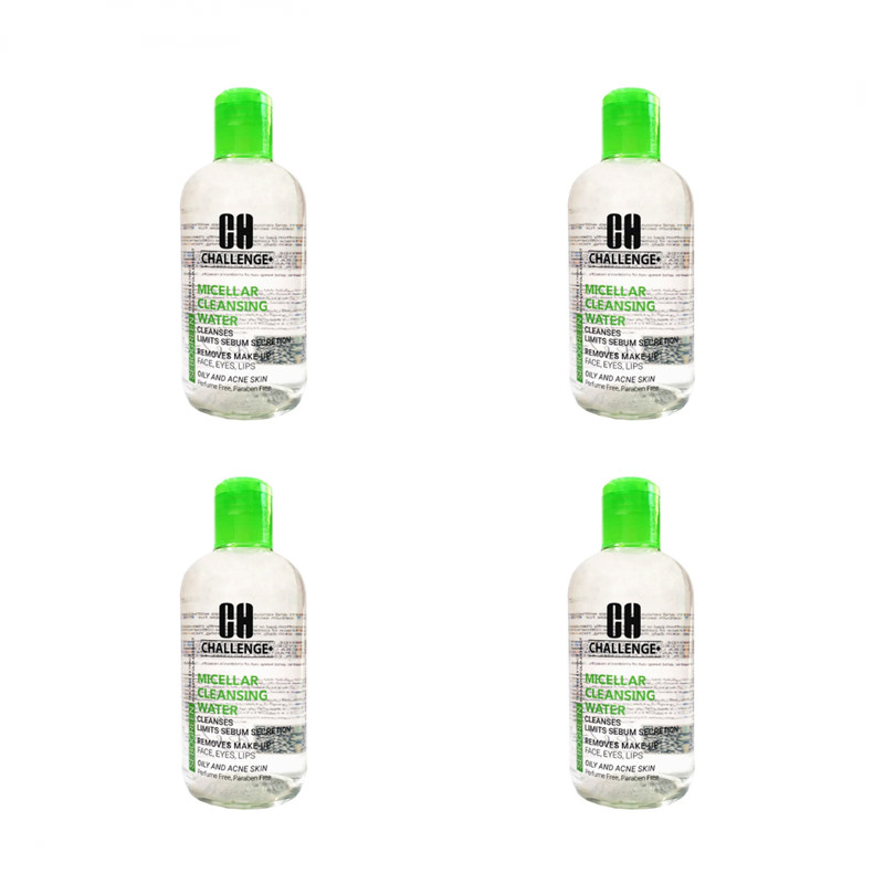محلول پاک کننده آرایش چلنج مدل ACNE حجم 250 میلی لیتر مجموعه 4 عددی محلول پاک کننده آرایش چلنج مدل ACNE حجم 250 میلی لیتر مجموعه 4 عددی