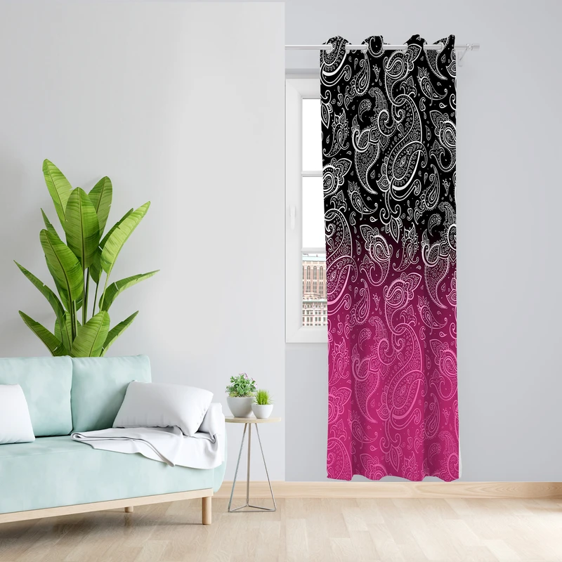 پرده طرح بته جقه مدل مخمل پانچی کد 4302 z سایز 140x200 سانتی متر