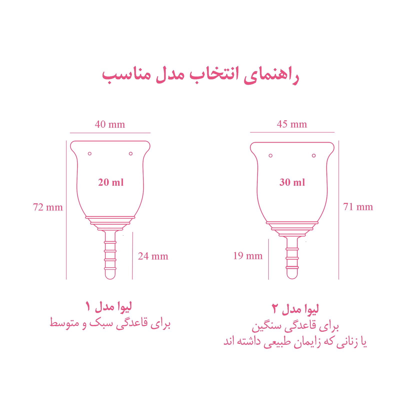 کاپ قاعدگی لیوا فارما مدل Plus سایز کوچک به همراه کاپ قاعدگی لیوا فارما مدل Plus سایز متوسط -  - 8