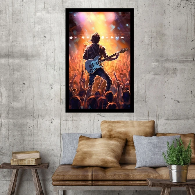 تابلو نوری بکلیت طرح آلات موسیقی و نوازندگی گیتار  مدل B-MID-17764