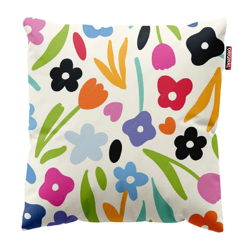 کوسن پاد آفرین طرح گل کد 3055 سایز 30*30 سانتی متر