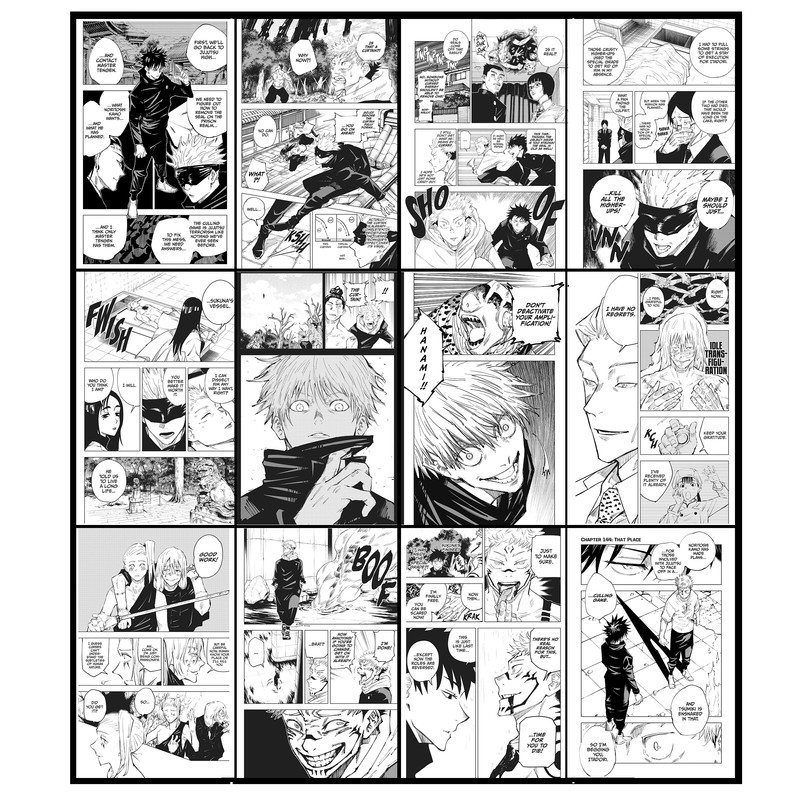 پوستر دیواری مدل انیمه جوجیتسو کایسن Jujutsu Kaisen کد 10 مجموعه 12 عددی