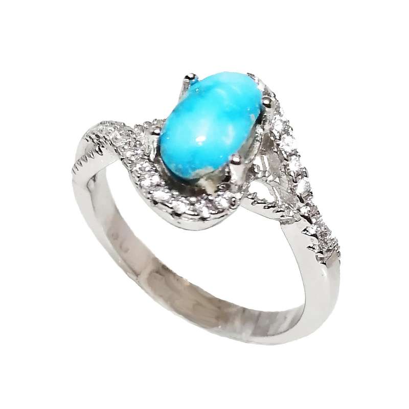 انگشتر نقره زنانه مدل فیروزه نیشابور FW3015