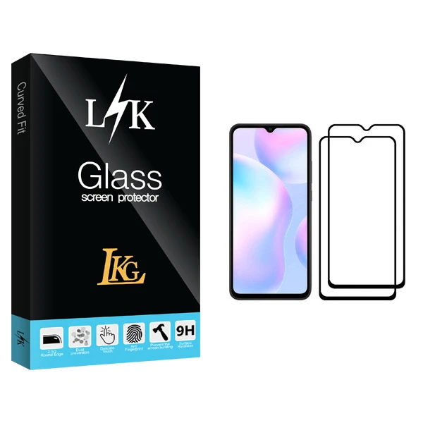 محافظ صفحه نمایش ال کا جی مدل LK Glass مناسب برای گوشی موبایل شیائومی Redmi 9A بسته دو عددی