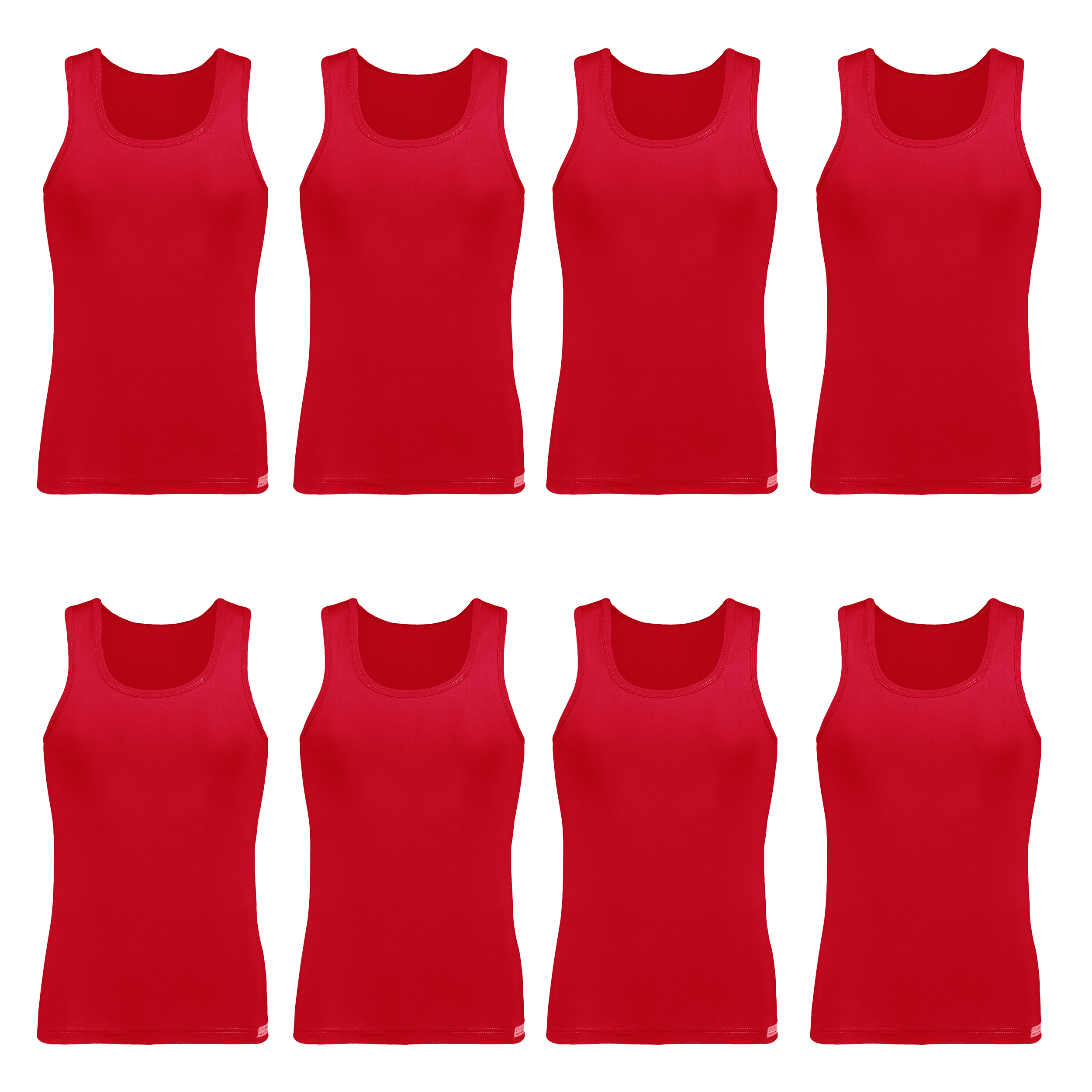 زیرپوش پسرانه برهان تن پوش مدل رکابی 2-01 رنگ قرمز بسته 8 عددی
