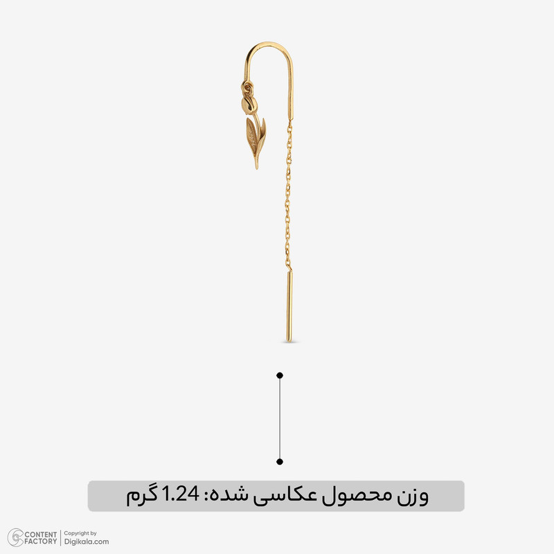 گوشواره بخیه‌ای طلا 18 عیار زنانه جواهری راز مدل 2412-37 - 6