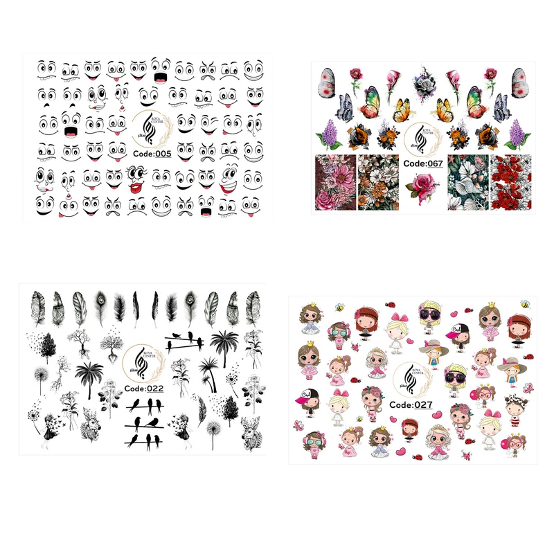 برچسب لنز ناخن رویاسنتر مدل w4.4 مجموعه 4 عددی