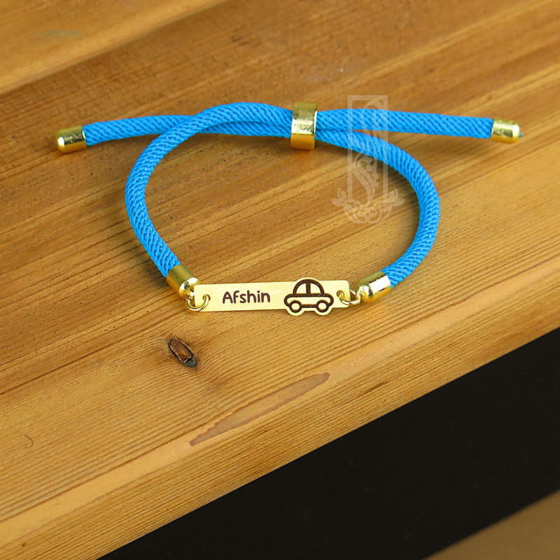 دستبند طلا 18 عیار بچگانه لیردا مدل اسم افشین کد 202010