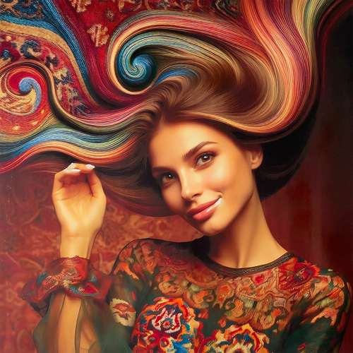 تابلو نقاشی رنگ روغن مدل لبخند