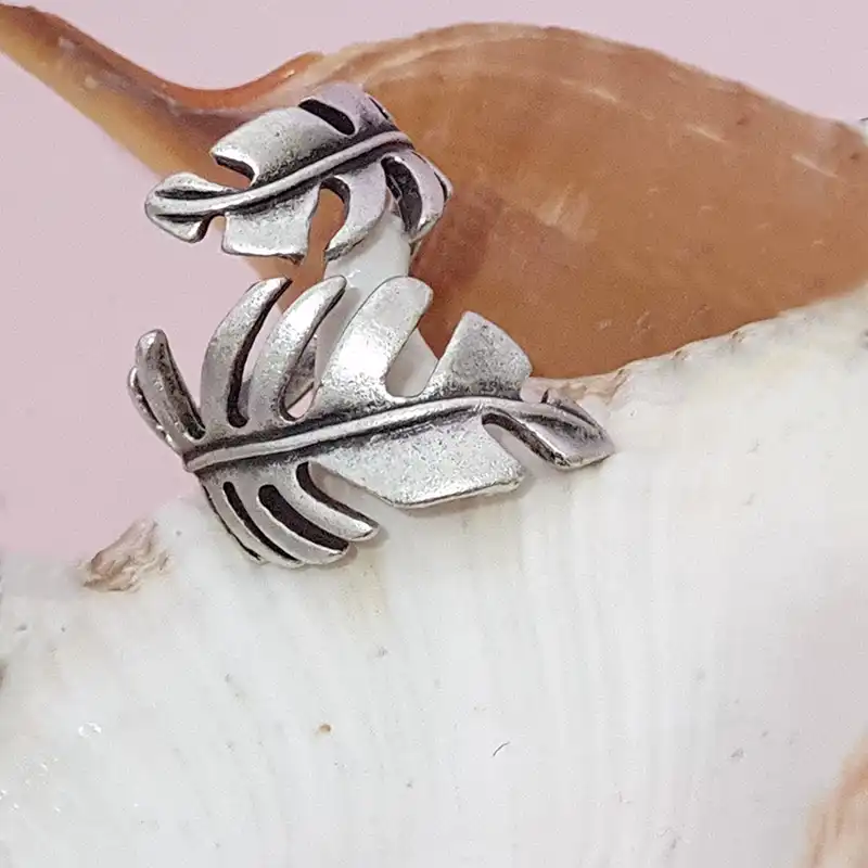 انگشتر مدل ورشو برگی کد 10051