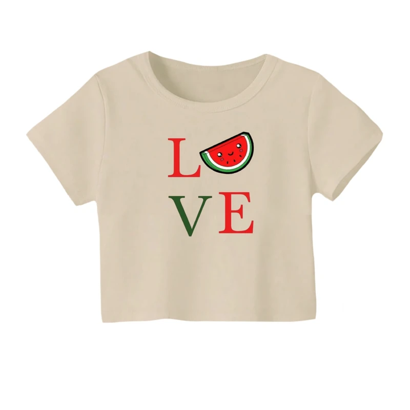 کراپ‌ تی‌شرت آستین کوتاه زنانه مدل نوشته یلدایی کد 7