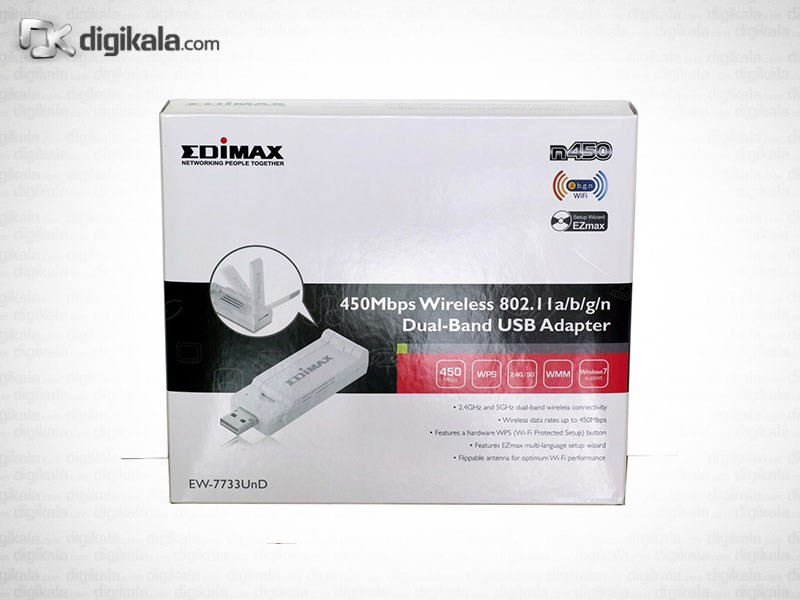 کارت شبکه USB بی‌سیم و دو کاناله ادیمکس مدل EW-7733UnD