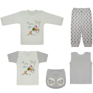 ست 5 تکه لباس نوزادی مدل خرگوش و هویج کد 1009
