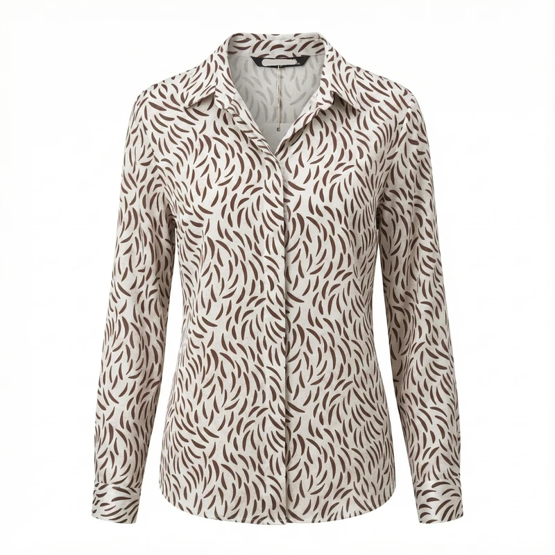 شومیز آستین بلند یقه برگردان زنانه مدل 10042