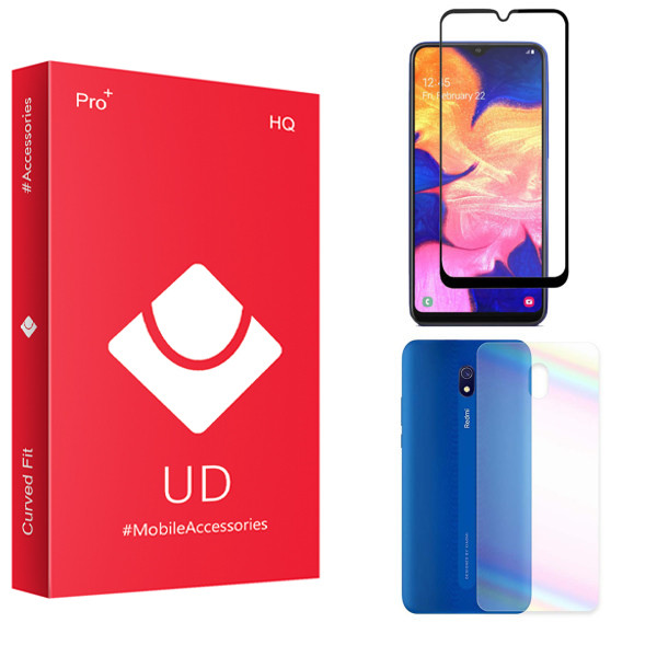 محافظ صفحه نمایش یو دی مدل HQ مناسب برای گوشی موبایل شیائومی Redmi 8a به همراه محافظ پشت گوشی