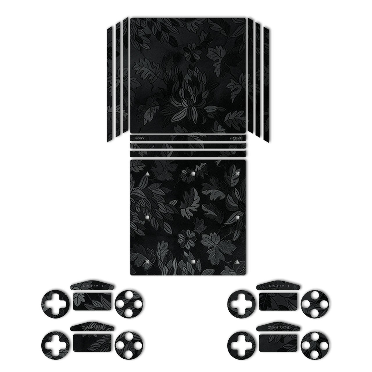 برچسب ماهوت مدلBlack Wild-flower Texture مناسب برای کنسول بازی PS4 Pro