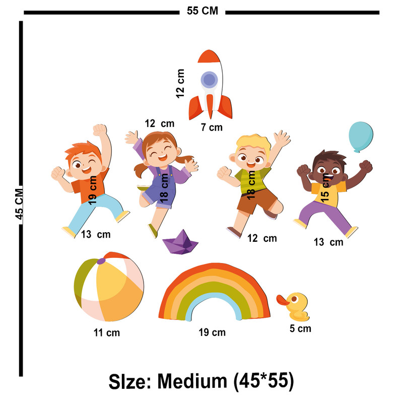 استیکر چوبی کودک باروچین مدل بچه های بازیگوش کد 1331 مجموعه 10 عددی