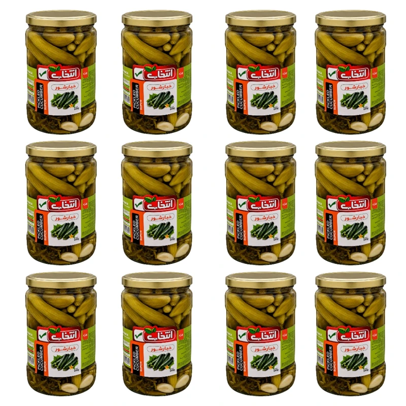 خیار شور ویژه انتخاب - 640 گرم بسته 12 عددی