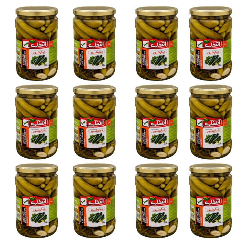 خیار شور ویژه انتخاب - 640 گرم بسته 12 عددی