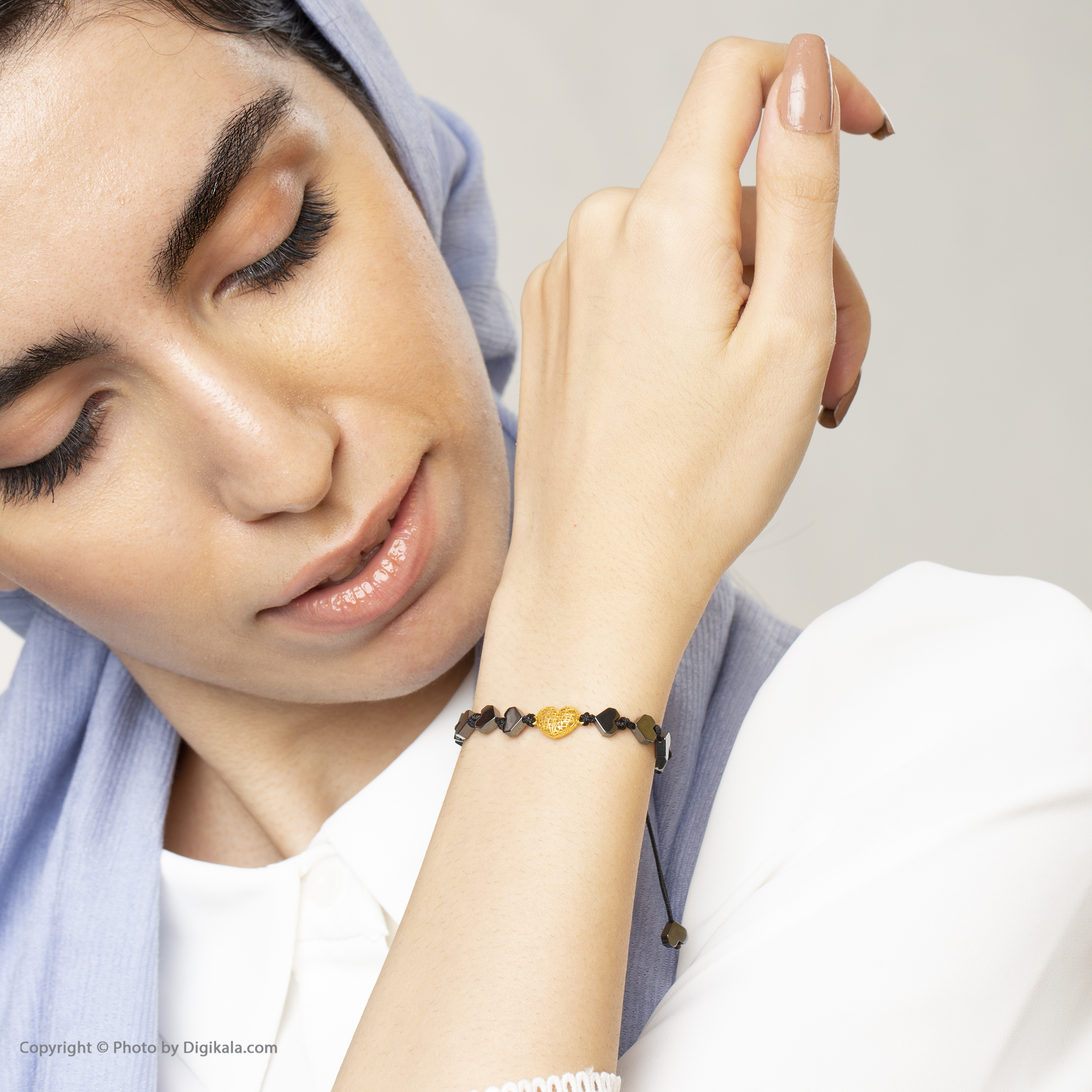 دستبند طلا 18 عیار زنانه کاپانی طرح قلب کد KB003 -  - 2