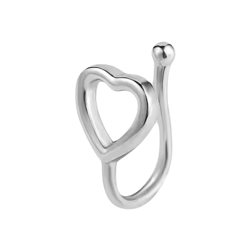 پیرسینگ بینی زنانه مدل فیک طرح قلب کد 0kh