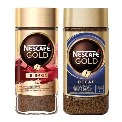 قهوه فوری گلد کلمبیا و گلد دیکف نسکافه - مجموعه ۲ عددی