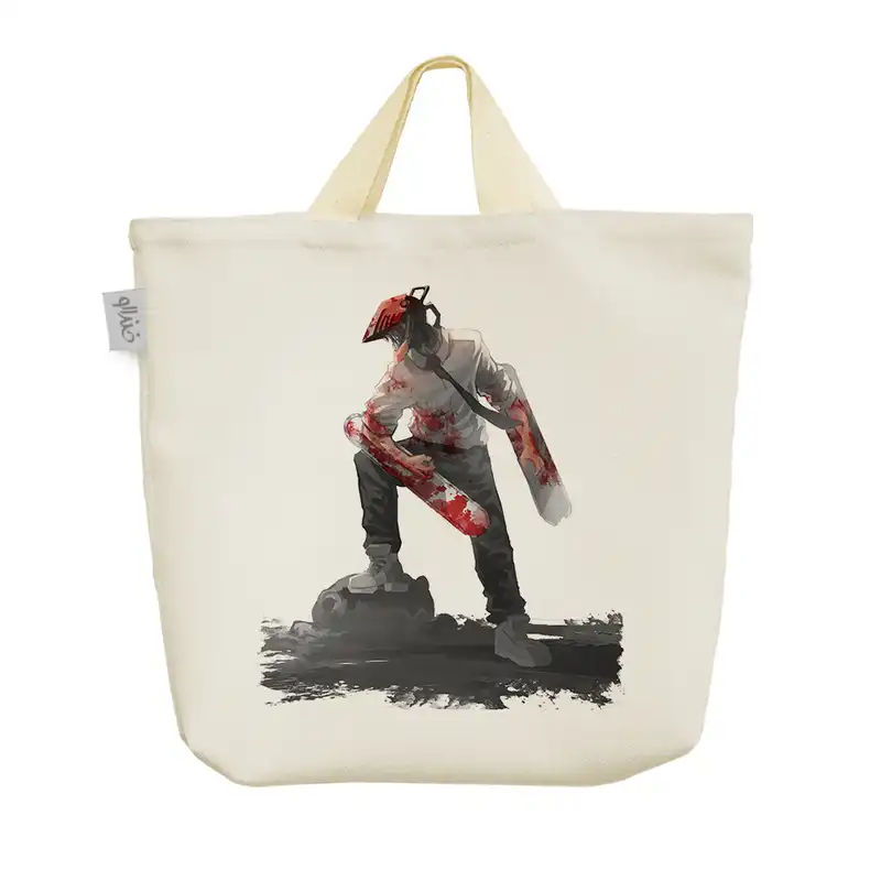 ساک خرید خندالو مدل دنجی انیمه مرد اره ای کد 1449