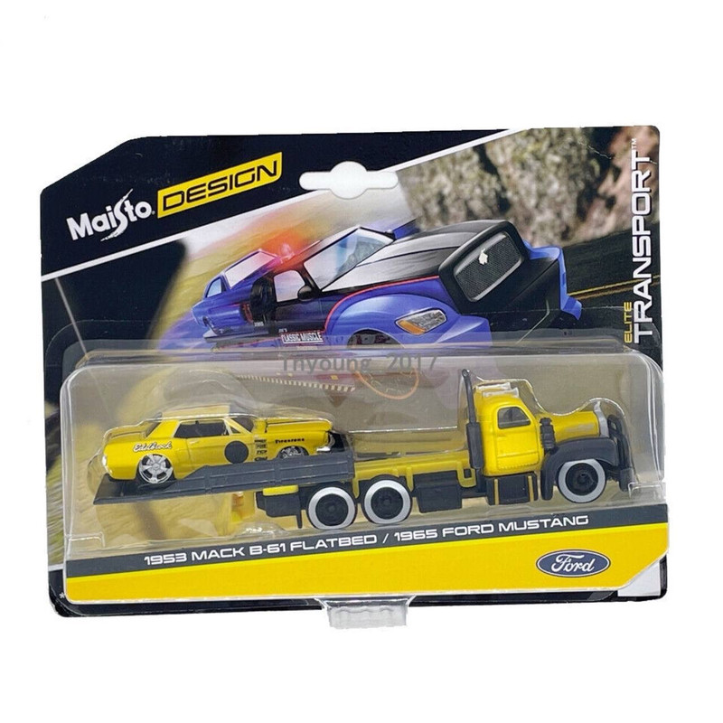 ماشین بازی مایستو مدل ‘53 MACK FLATBED & ‘65 FORD MUSTANG 1:64 بسته 2 عددی
