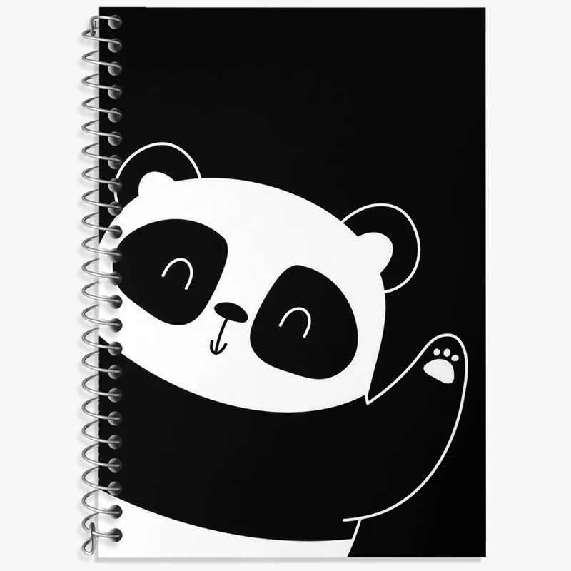 دفتر زبان 50 برگ خندالو مدل دو خط طرح پاندای کیوت کد N1950