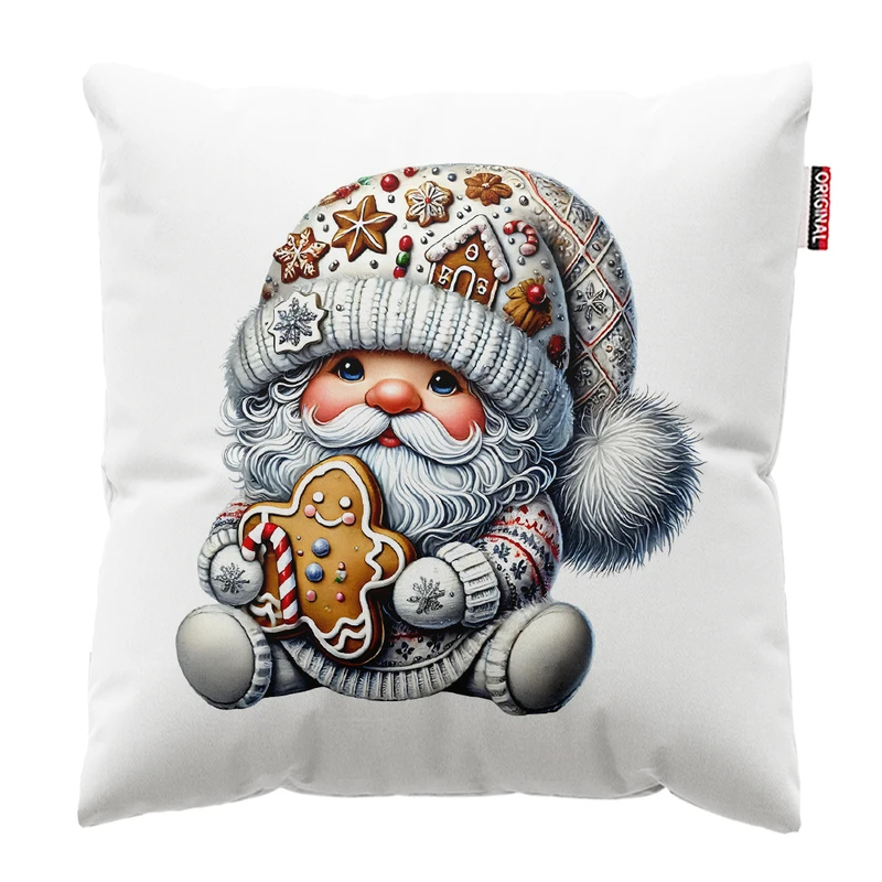 کوسن پاد آفرین مدل کریسمس طرح بابانوئل کاج گوزن آدم برفی کد PK302627 سایز 30*30 سانتی متر