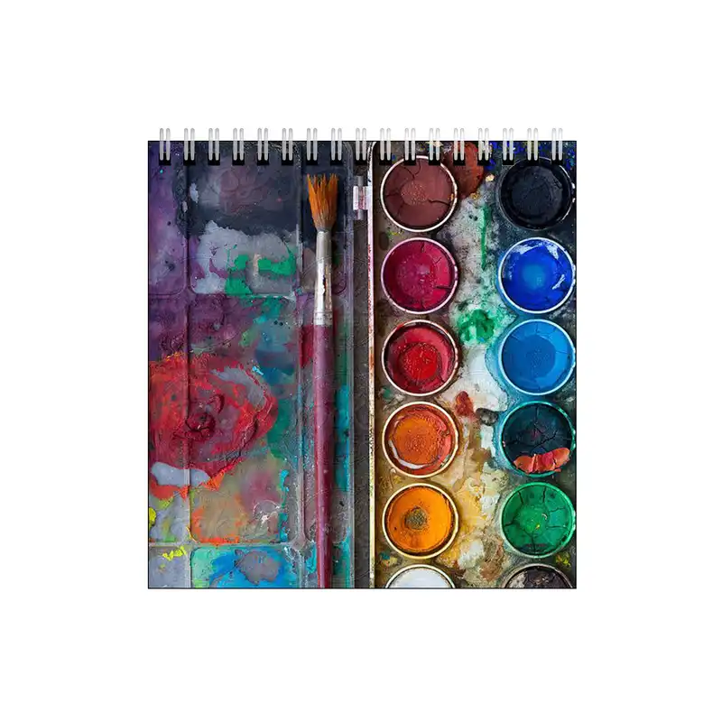 دفتر طراحی طرح پالت آبرنگ و قلمو کد 3907913