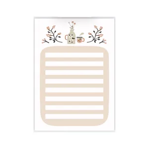 کاغذ یادداشت طرح برنامه ریزی روزانه مدل کوزه و گل