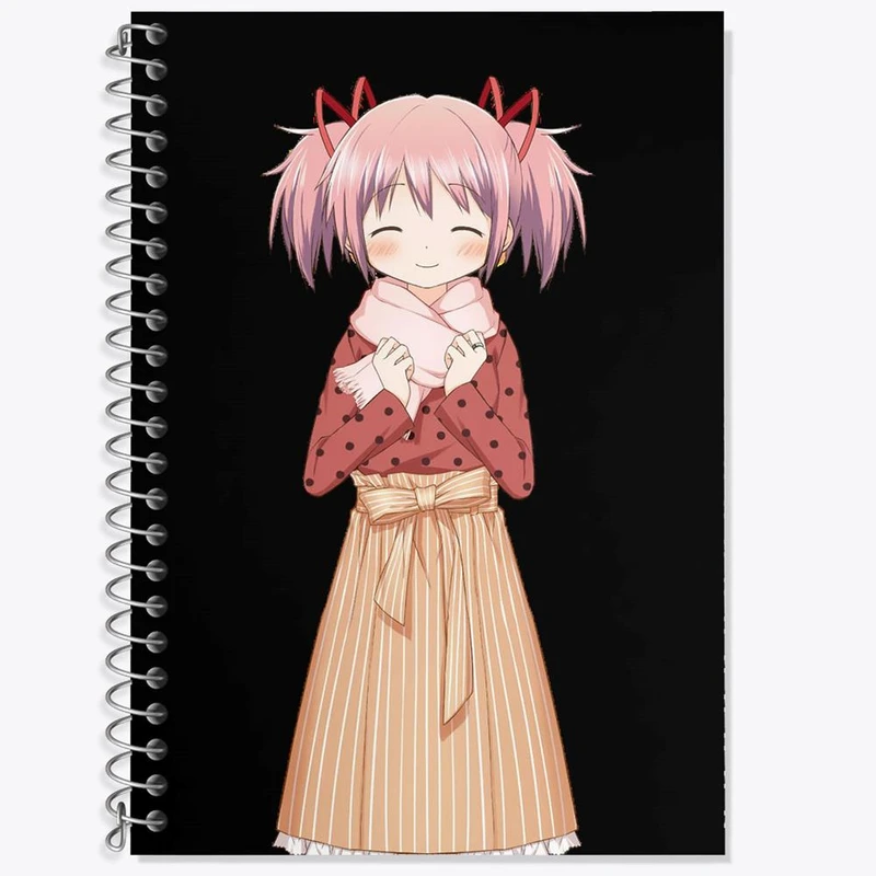 دفتر زبان 50 برگ خندالو مدل سه خط طرح مادوکا انیمه مادوکا مجیکا Madoka Magica کد 18385