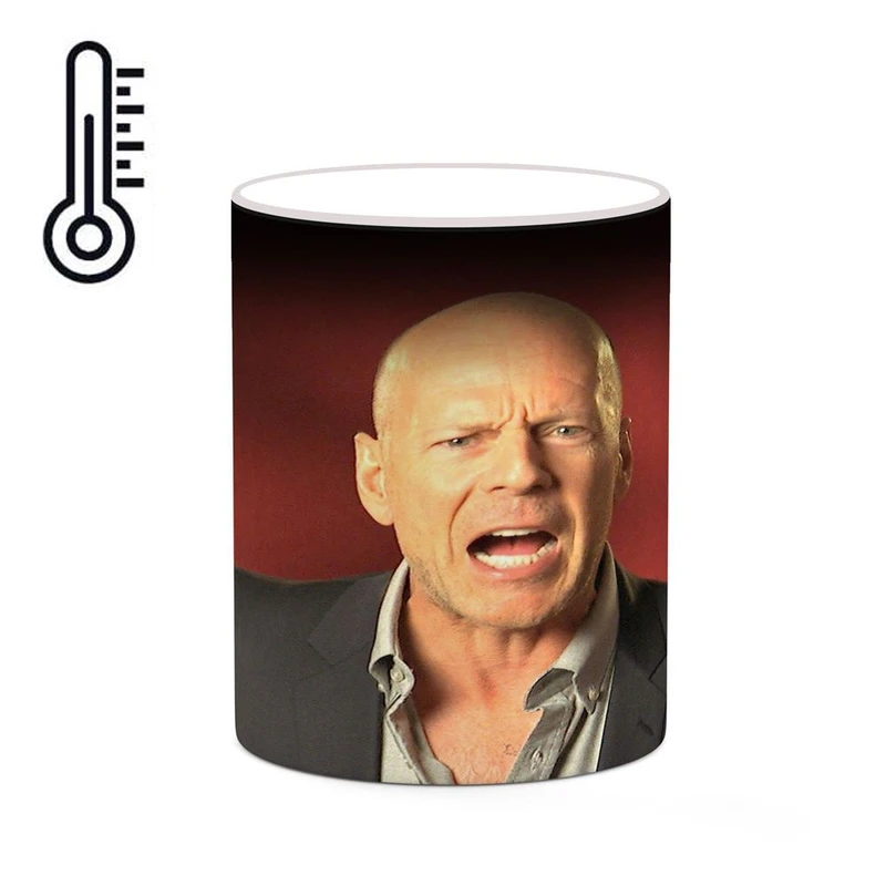 ماگ حرارتی کاکتی طرح بروس ویلیس Bruce Willis مدل mgh25370