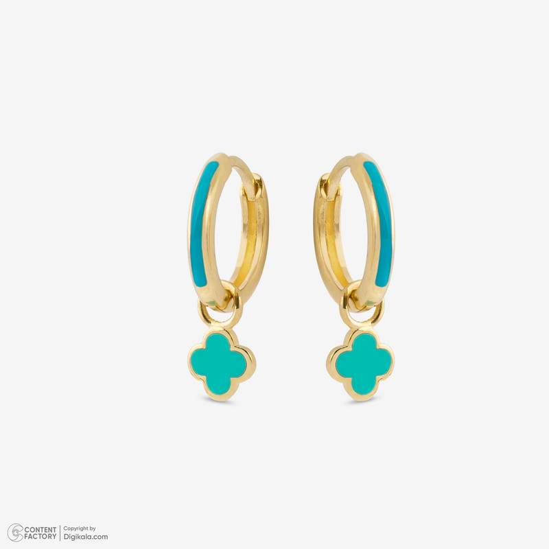 گوشواره حلقه‌ای طلا 18 عیار زنانه با طرح ونکلیف آرپلز گلدم مدل E253001 - 6