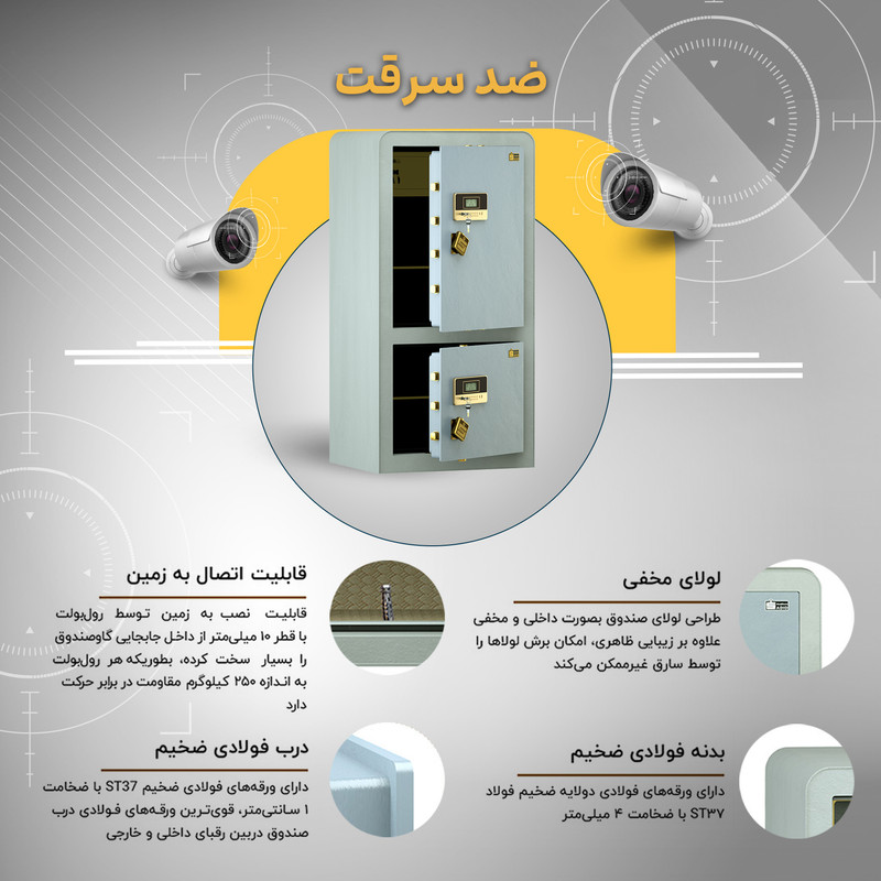 گاوصندوق الکترونیکی سدید مدل 1200D LE