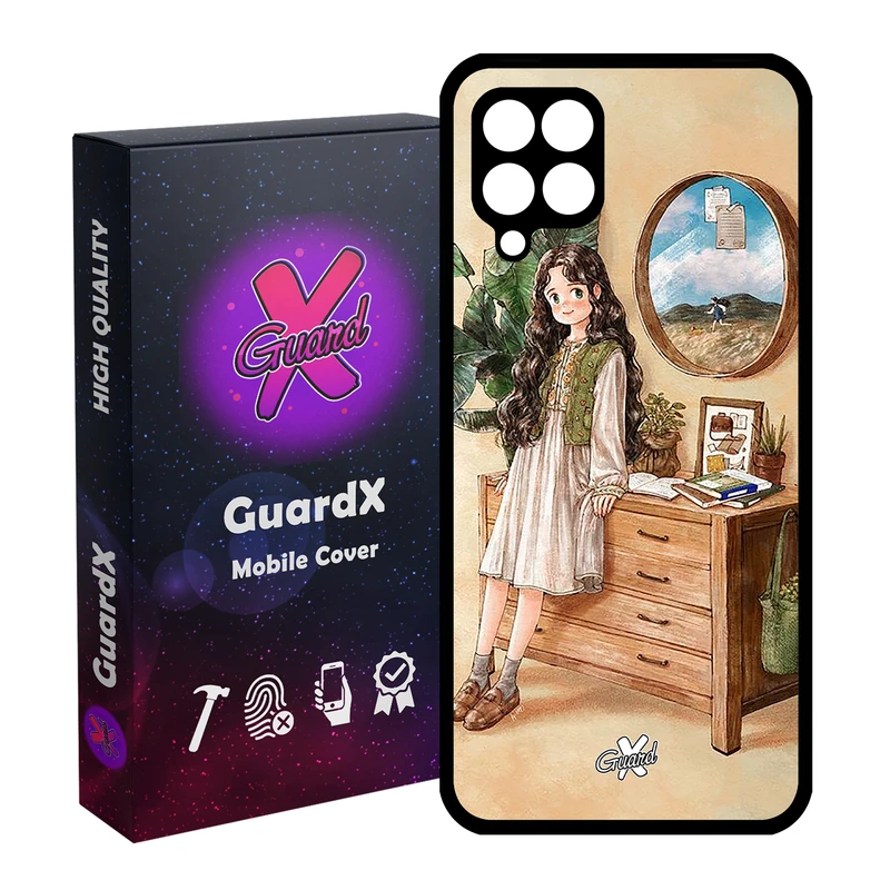 کاور گارد ایکس طرح دختر مدل Glass10308 مناسب برای گوشی موبایل سامسونگ Galaxy A12