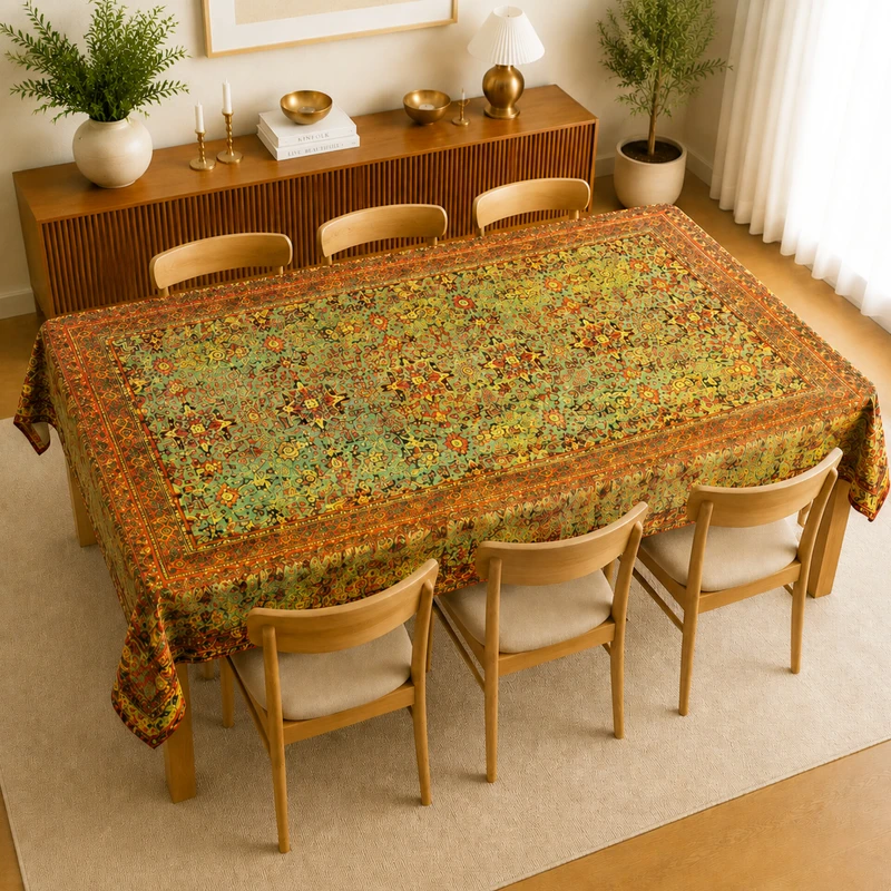 رومیزی مدل فیروزه نگار سایز 150x200 سانتی‌متر