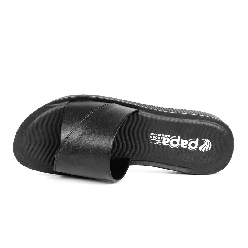 دمپایی زنانه پاپا مدل آیسان رنگ مشکی