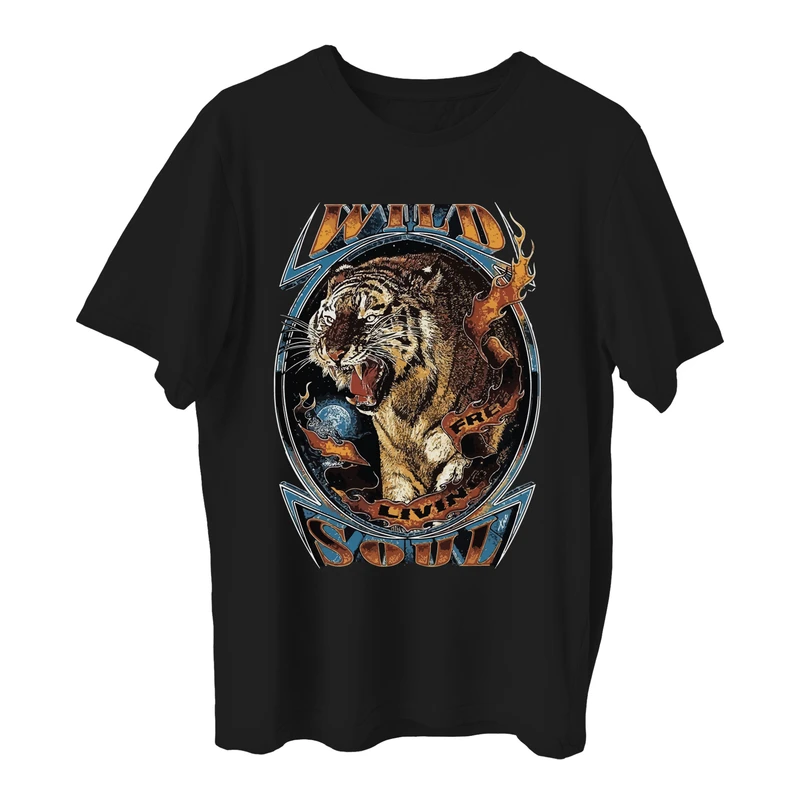 تی شرت آستین کوتاه مردانه مدل وینتیج ببر کلاسیک z430