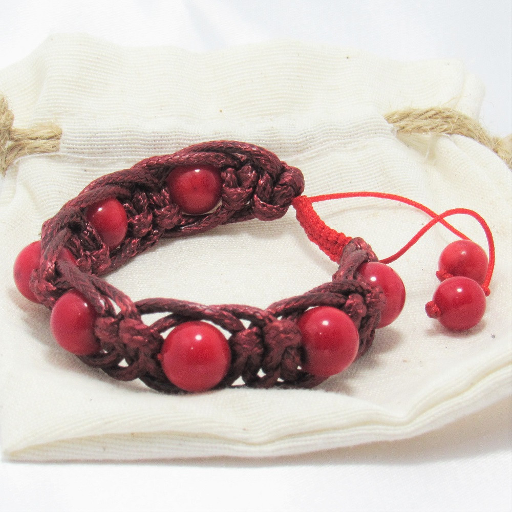 دستبند مدل سنگ آتنا مدل مرجان رنگ قرمز دستبند مدل سنگ آتنا مدل مرجان رنگ قرمز