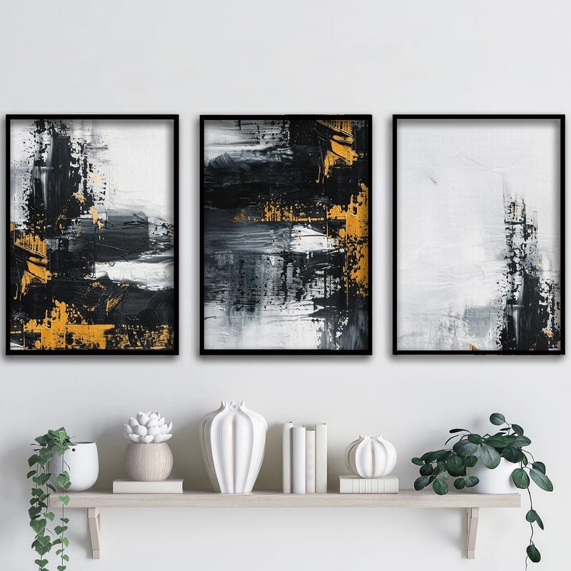 تابلو آتریسا طرح آبستره مدل ATA171 مجموعه 3 عددی 