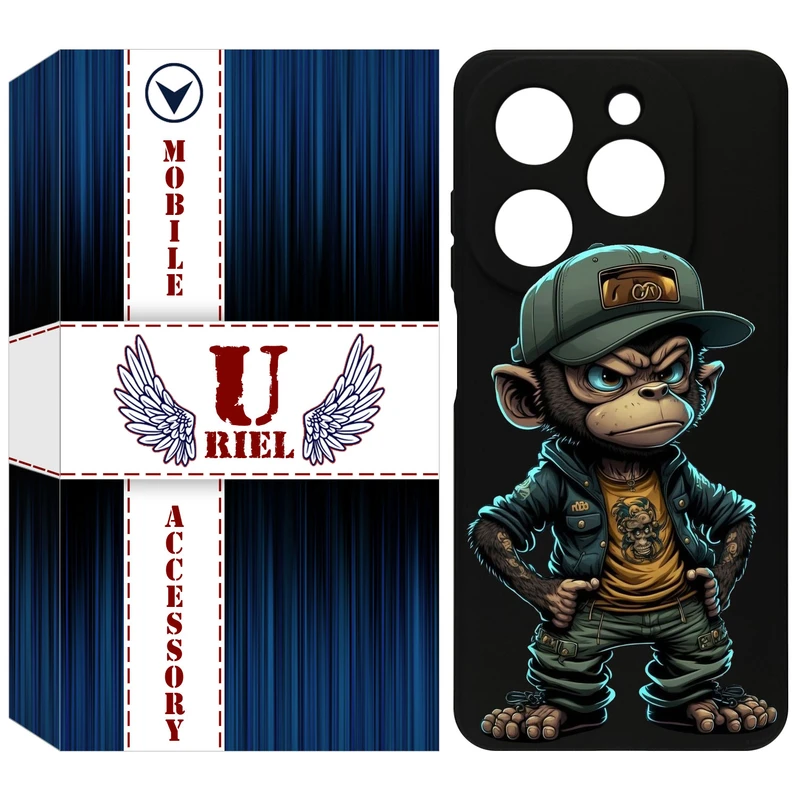 کاور یوریل مدل KSH کد 37 طرح Monkey مناسب برای گوشی موبایل تکنو Spark 20 / Spark Go 2024