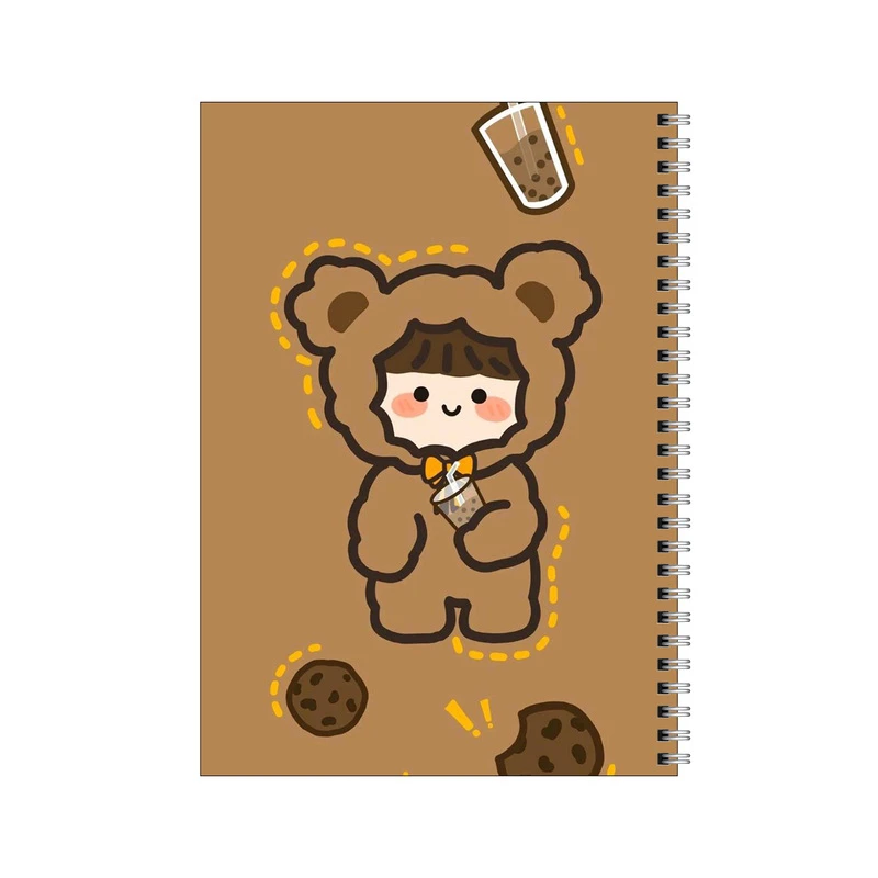 دفتر مشق 80 برگ بامبیلیپ طرح دختر و لباس خرسی و کوکی کد 6331938