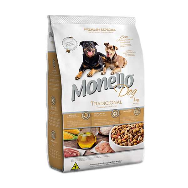  غذای خشک سگ بالغ مونلو مدل Traditional وزن 1 کیلوگرم
