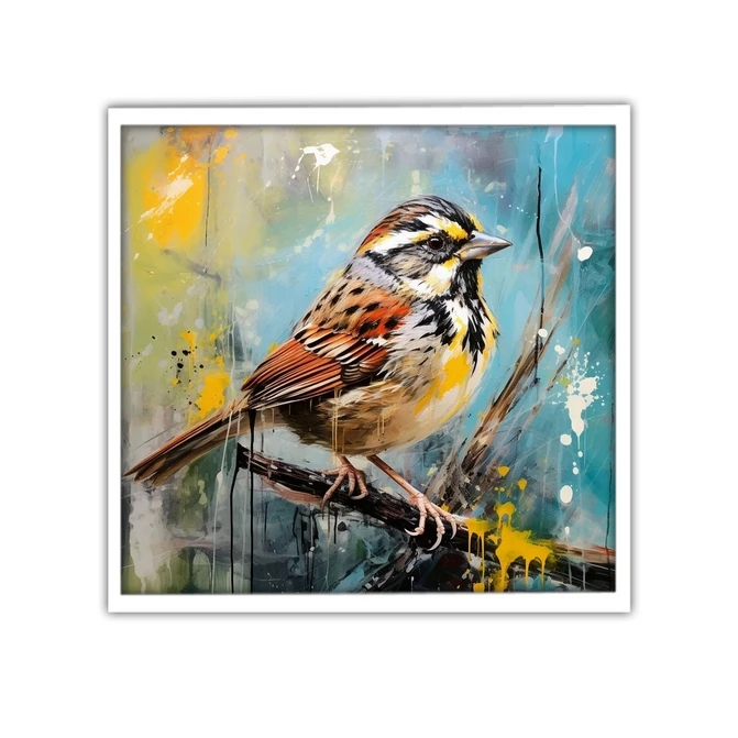 تابلو نوری بکلیت طرح نقاشی پرندگان گنجشک مدل W-MID-19388