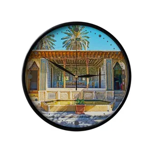 ساعت دیواری مدوپد طرح نخل عمارت مدل pod00417