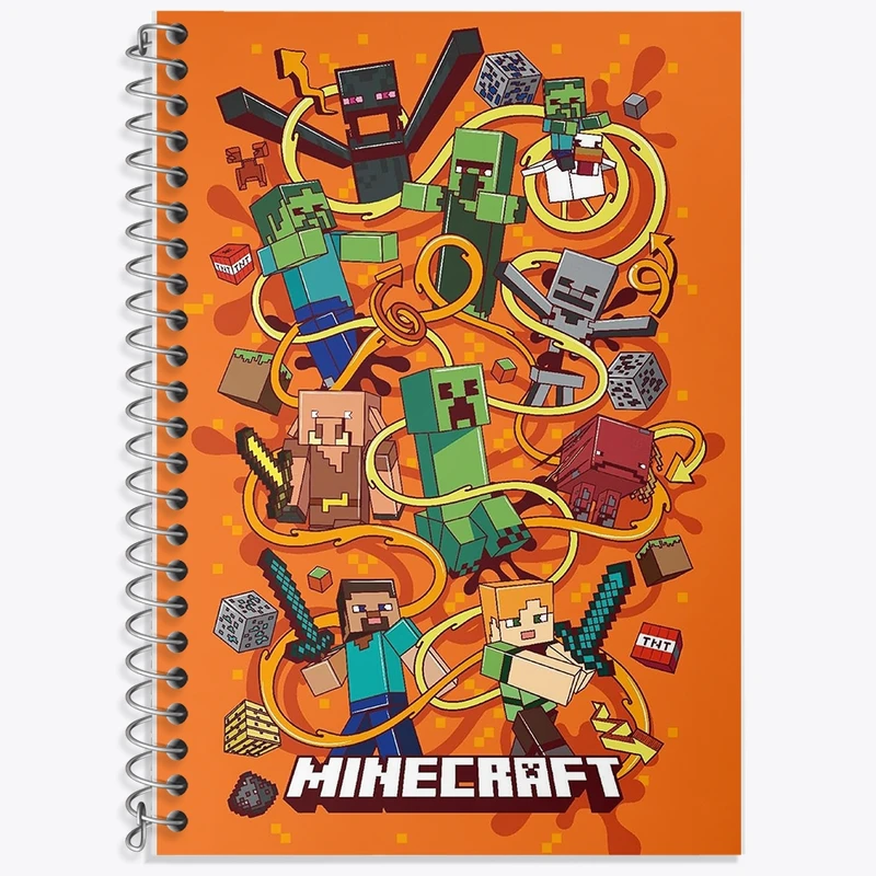 دفتر زبان 50 برگ خندالو مدل سه خط طرح ماینکرافت (Minecraft) کد F1083