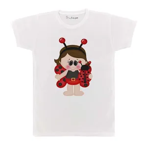 تی شرت بچگانه پرمانه طرح دختر کفشدوزکی کد pmt.5256