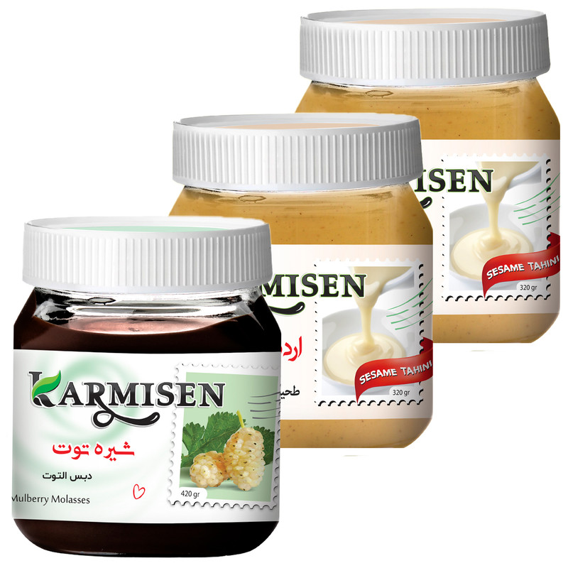 شیره توت و ارده ممتاز کارمیسن - 320 گرم مجموعه 3 عددی